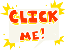 flat color illustration of click me symbol png