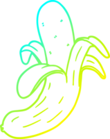 cold gradient line drawing of a cartoon banana png