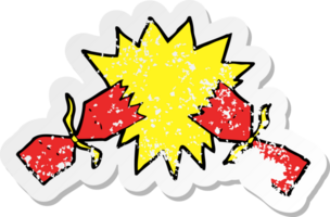 retro noodlijdende sticker van een cartoon kerstkraker png