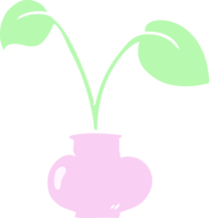 cartoon kamerplant in effen kleurstijl png