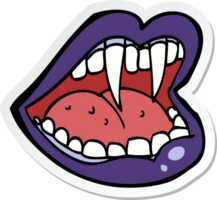 sticker of a cartoon vampire mouth png