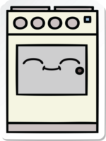 sticker of a cute cartoon kitchen oven png