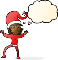 santa's helper cartoon with thought bubble png