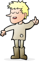 cartoon poor boy with positive attitude png