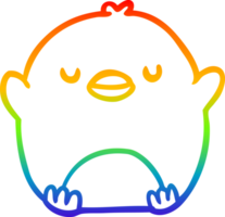 rainbow gradient line drawing of a cute penguin png