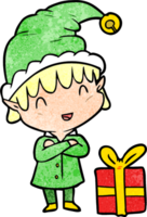 cartoon happy christmas elf png