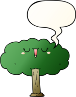 cartoon tree with speech bubble in smooth gradient style png