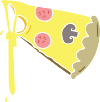 hand drawn quirky cartoon slice of pizza png