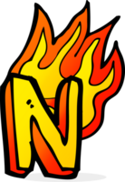 cartoon flaming letter png