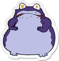 sticker of a cartoon fat frog png
