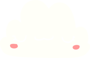 nuvola di cartone animato in stile piatto a colori carino png