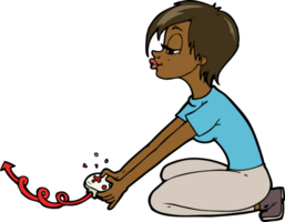 cartoon girl playing computer games png