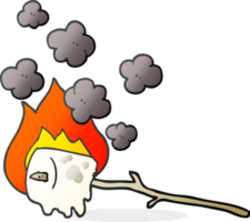 mano disegnato cartone animato ardente marshmallow png