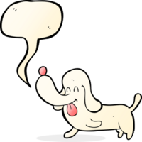 perro feliz de dibujos animados con burbujas de discurso png