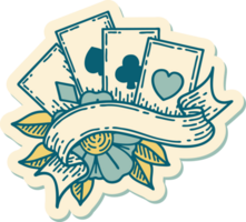 sticker of tattoo in traditional style of cards and banner png