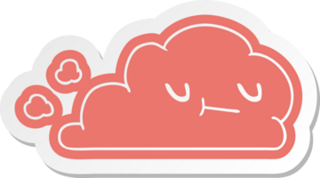 cartoon sticker of kawaii happy cloud png