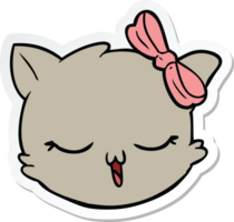 sticker of a cartoon cat face png