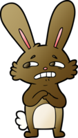 lapin anxieux de dessin animé png