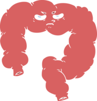 flat color style cartoon angry colon png
