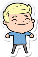 sticker of a happy cartoon man png