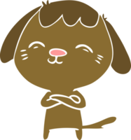 chien de dessin animé de style plat couleur heureux png