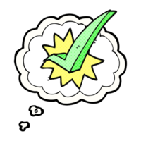 hand drawn thought bubble cartoon tick symbol png