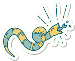 sticker of a tattoo style hissing snake png