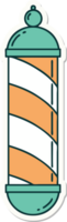 sticker of tattoo in traditional style of a barbers pole png