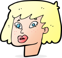 cartoon pretty female face png