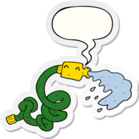 cartoon hosepipe with speech bubble sticker png