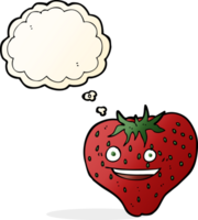 cartoon strawberry with thought bubble png