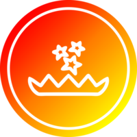 magisch bloem circulaire icoon met warm helling af hebben png