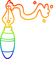 regenboog helling lijn tekening van een tekenfilm fontein pen png
