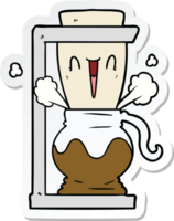 sticker van een cartoon filterkoffiemachine png