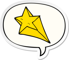 tecknad serie skytte stjärna med Tal bubbla klistermärke png