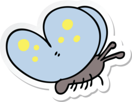 sticker of a quirky hand drawn cartoon butterfly png