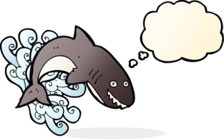 cartoon shark with thought bubble png