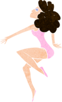 mulher dançando desenho animado png