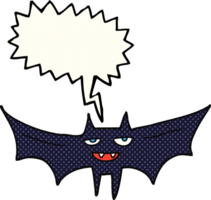 mano disegnato comico libro discorso bolla cartone animato Halloween pipistrello png