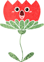 retro ilustración estilo dibujos animados de un flor png