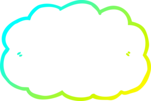 cold gradient line drawing of a cartoon cloud png