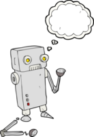 hand drawn thought bubble cartoon broken robot png