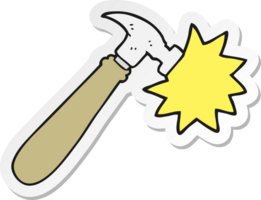 sticker of a cartoon hammer png