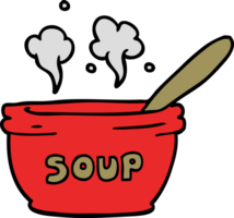 dessin animé doodle de soupe chaude png