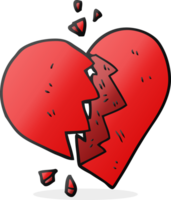 hand drawn cartoon broken heart png