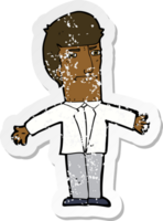 adesivo retrô angustiado de um chefe irritado de desenho animado png