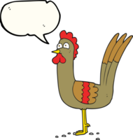 main tiré discours bulle dessin animé poulet png