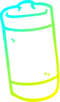 cold gradient line drawing of a cartoon battery png