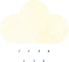 retro illustration style cartoon of a rain cloud png