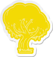 cartoon sticker van een groene boom png